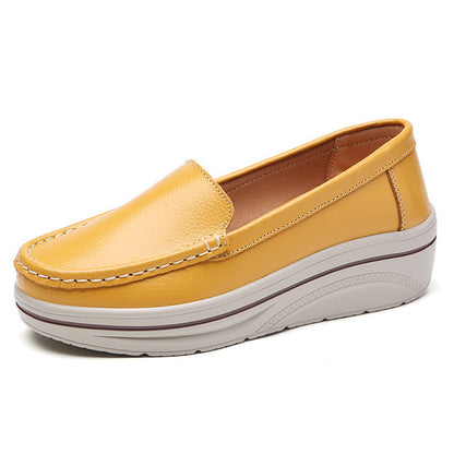 Mocasines de plataforma de piel auténtica