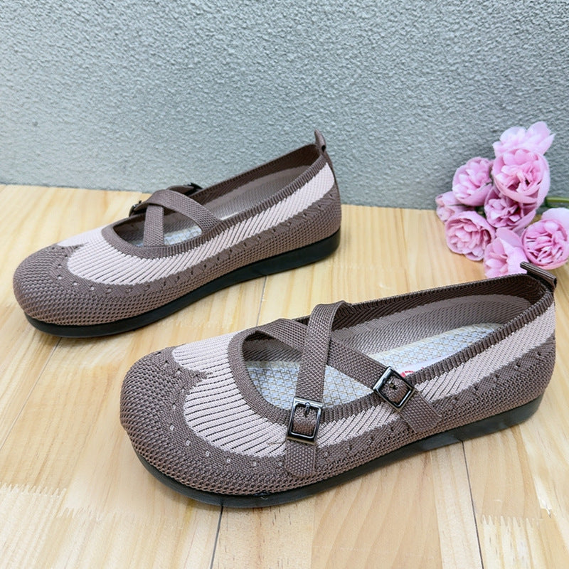 Zapatos de malla con cordones estilo Chanel