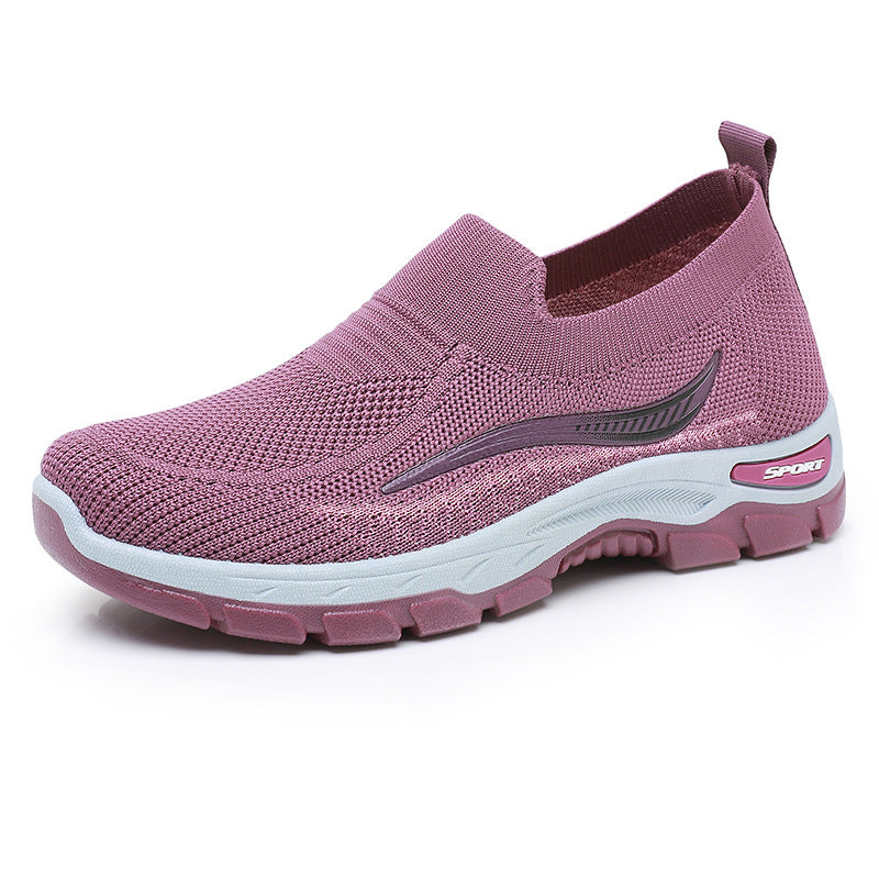 Zapatos de malla de punto transpirables y cómodos.