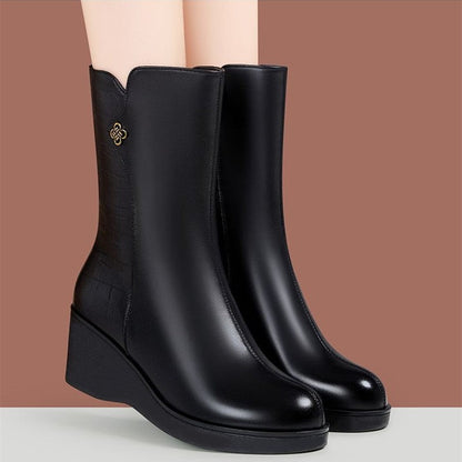 Botines de Cuña para Mujer con Cremallera Lateral