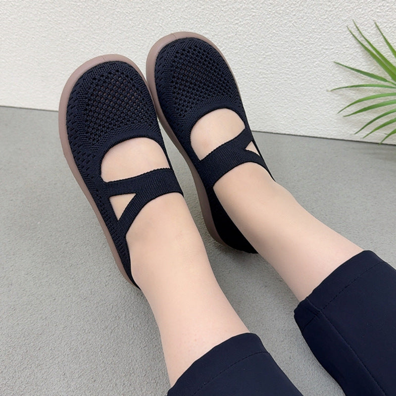 Zapatos de malla con cordones huecos