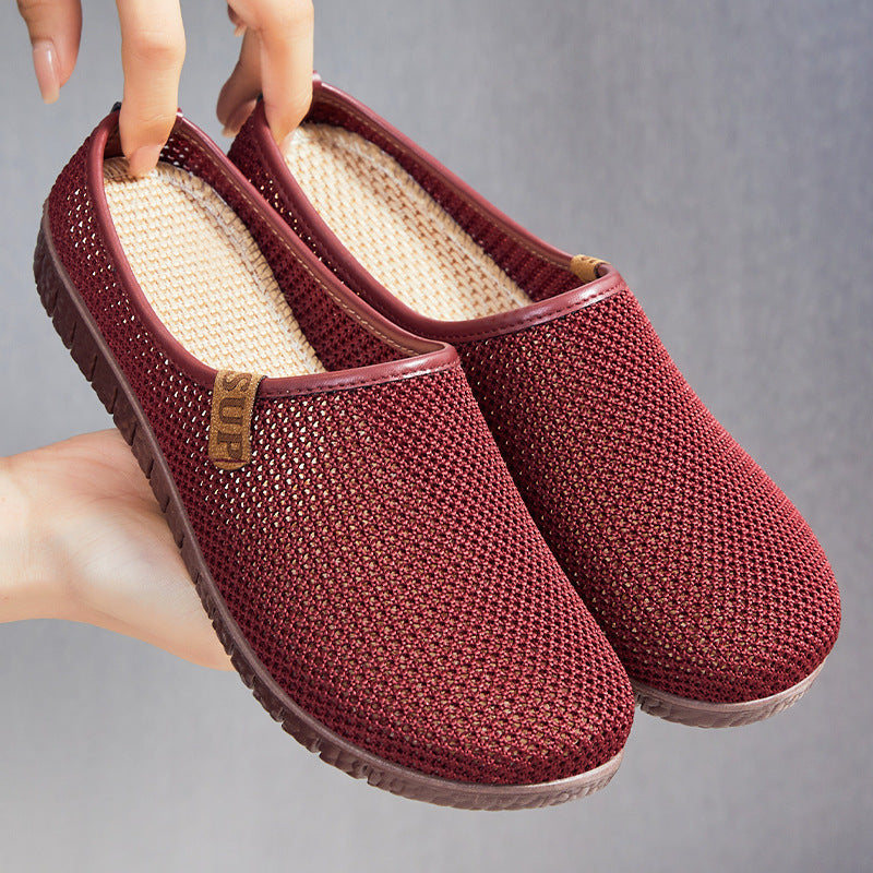 Zapatos casuales de malla con media sujeción y punta redonda