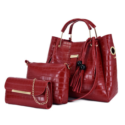 🔥 Compra uno y llévate tres-Nuevo conjunto de tres bolsos con estampado de cocodrilo