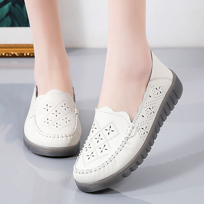 Zapatos de piel auténtica para mujer con superficie suave