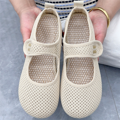 Zapatos de malla con punta redonda y velcro