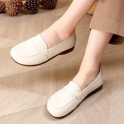 Zapatos planos de cuero de estilo retro