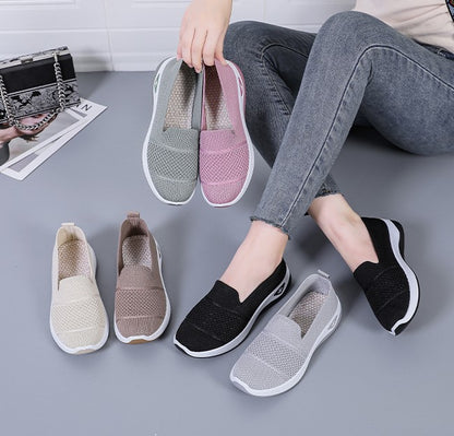 Zapatos de malla triangulares sin cordones con suela gruesa