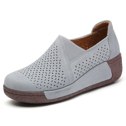 Zapatos casuales de plataforma de cuero genuino