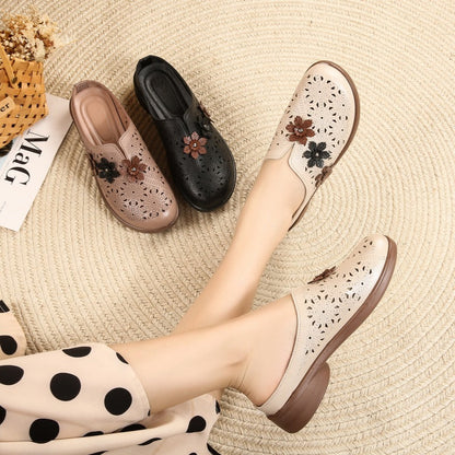 Tacones de cuña huecos antideslizantes con parte trasera cerrada.