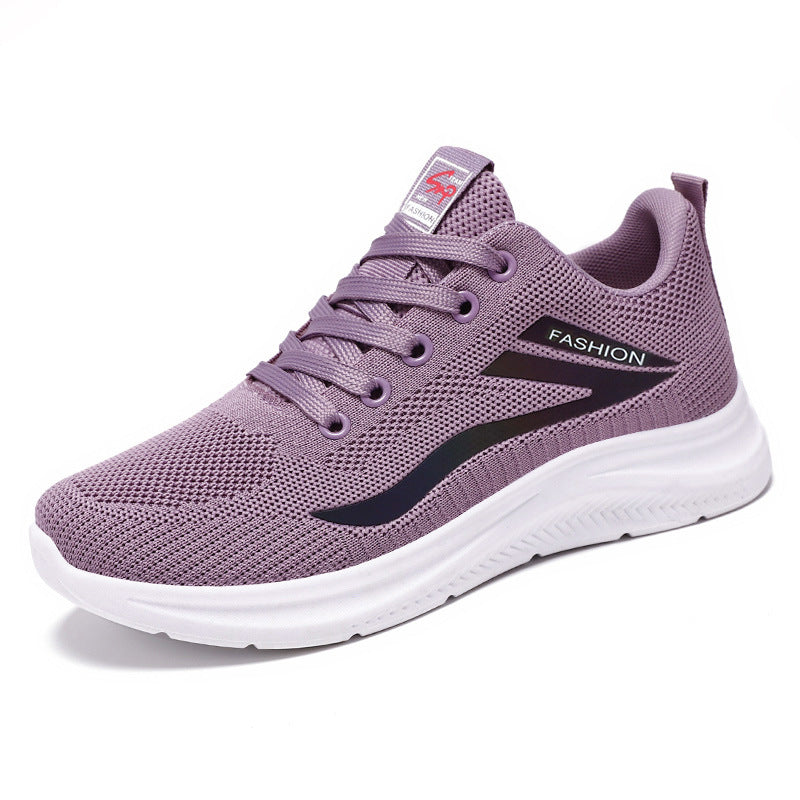 Zapatos casuales de suela suave de punto transpirable para mujer