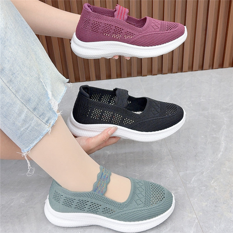 Zapatos de malla con tiras onduladas