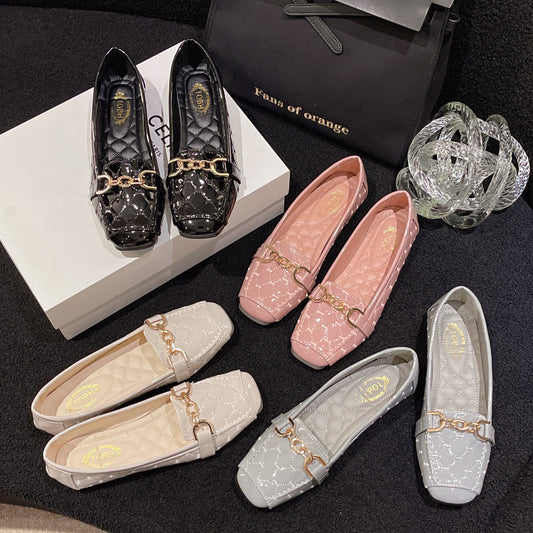 Zapatos de cuero de moda de una sola cadena