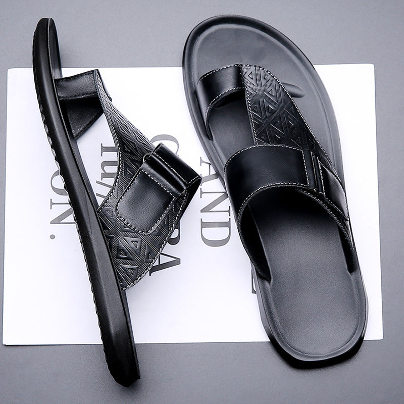 Sandalias de cuero de tallas grandes para hombre
