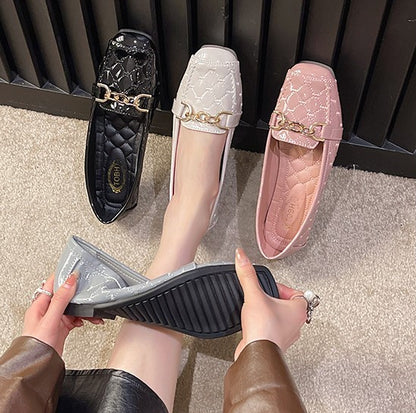 Zapatos de cuero de moda de una sola cadena