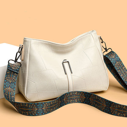 Bolso multicapa de piel suave de gran capacidad