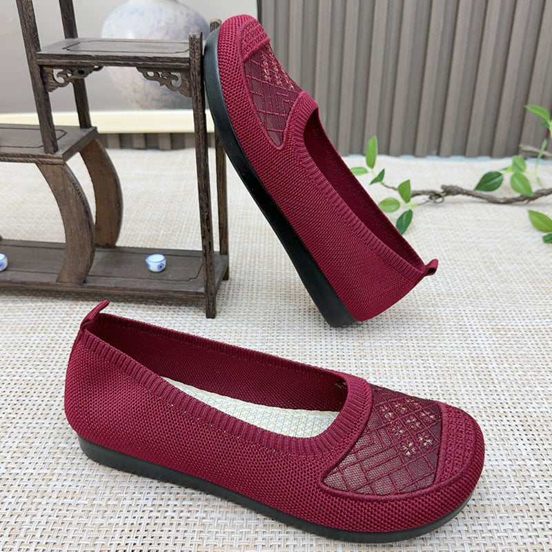 Zapatos de malla sin cordones con forma de diamante