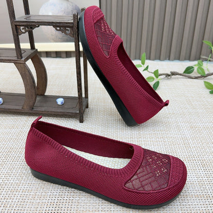 Zapatos de malla sin cordones con forma de diamante