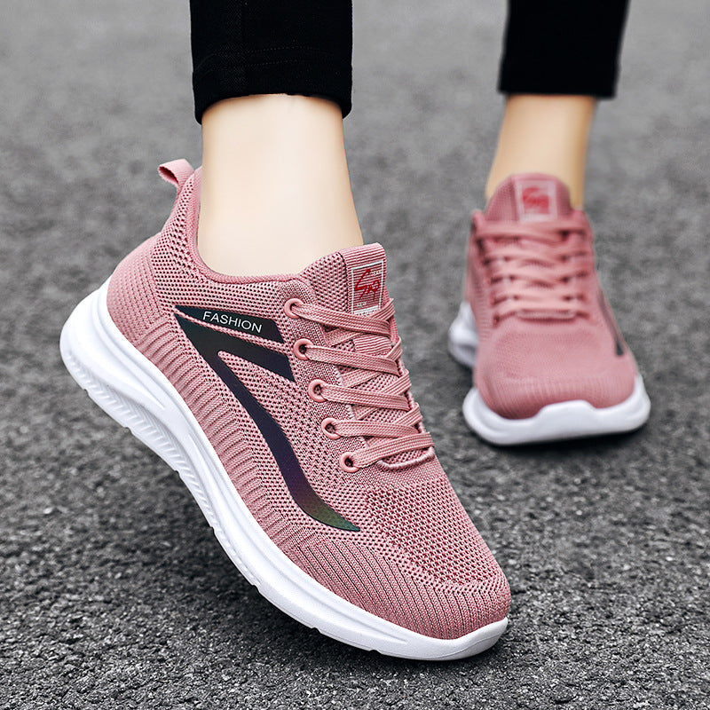 Zapatos casuales de suela suave de punto transpirable para mujer