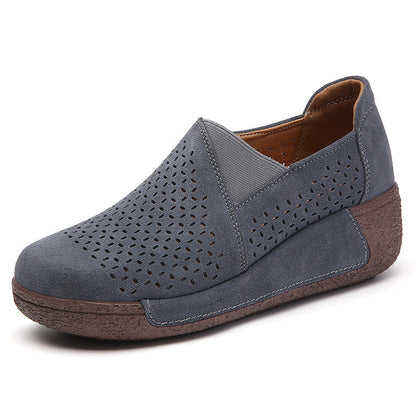 Zapatos casuales de plataforma de cuero genuino