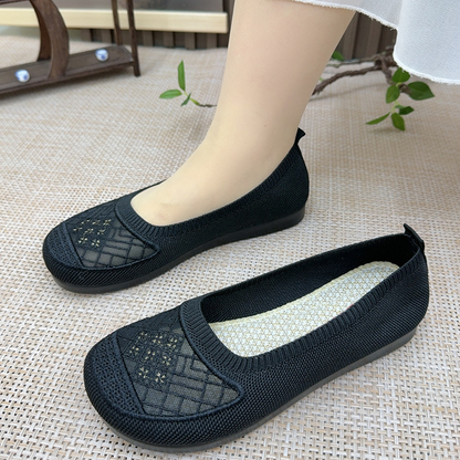 Zapatos de malla sin cordones con forma de diamante