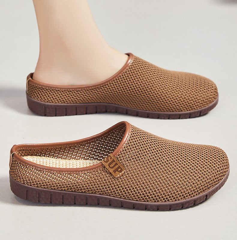 Zapatos casuales de malla con media sujeción y punta redonda