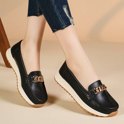 Zapatos de cuero cómodos de corte bajo