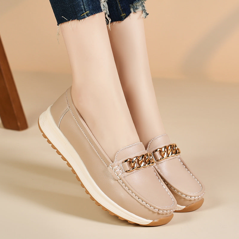 Zapatos de cuero cómodos de corte bajo