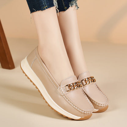 Zapatos de cuero cómodos de corte bajo