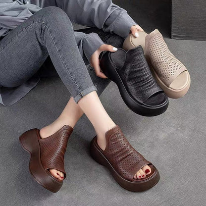 Sandalias de plataforma transpirables