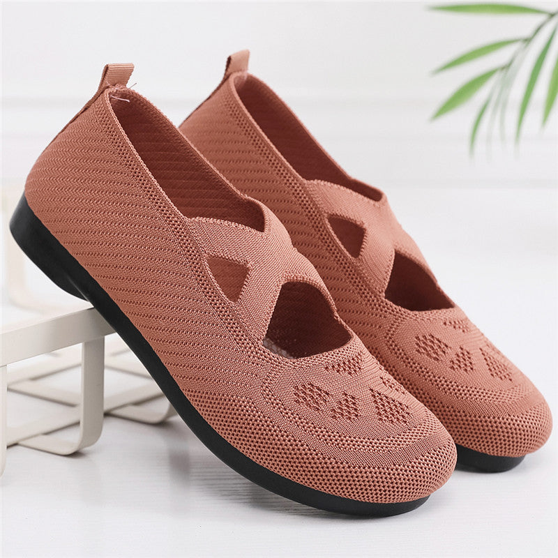 Zapatos de malla sin cordones con tiras cruzadas