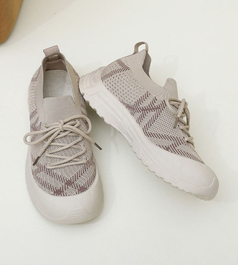 zapatos de malla con plataforma y punta redonda