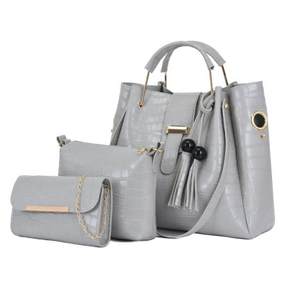 🔥 Compra uno y llévate tres-Nuevo conjunto de tres bolsos con estampado de cocodrilo