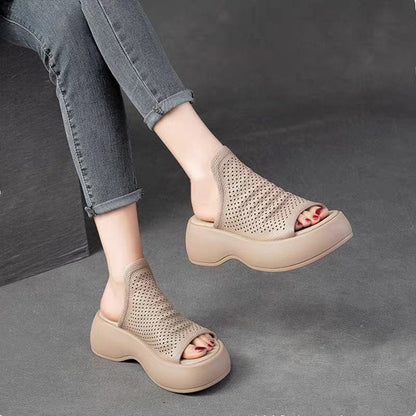 Sandalias de plataforma transpirables