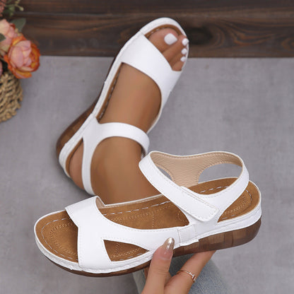 Sandalias de cuña con tira mágica