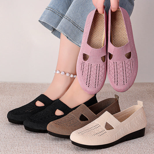 Zapatos de malla para mujer frescos y huecos