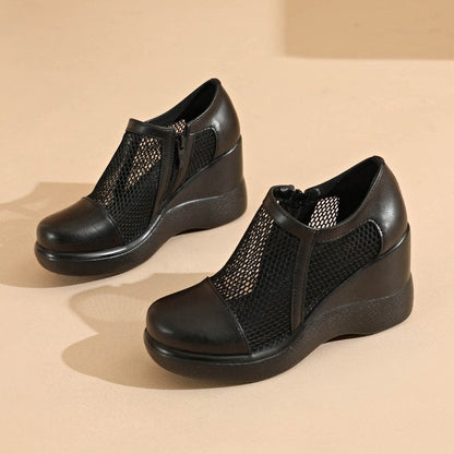 Zapatos de cuña de malla transpirable