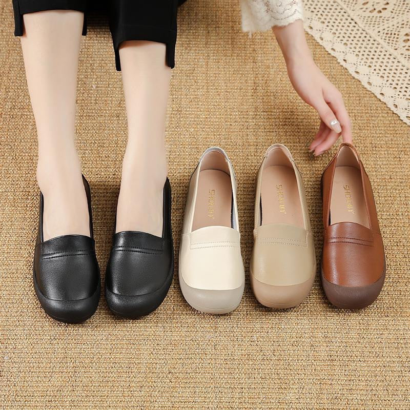 Zapatos de piel antideslizantes con suela blanda