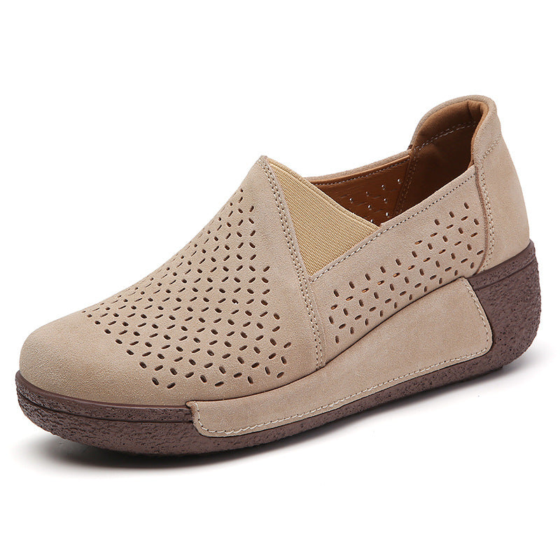Zapatos casuales de plataforma de cuero genuino