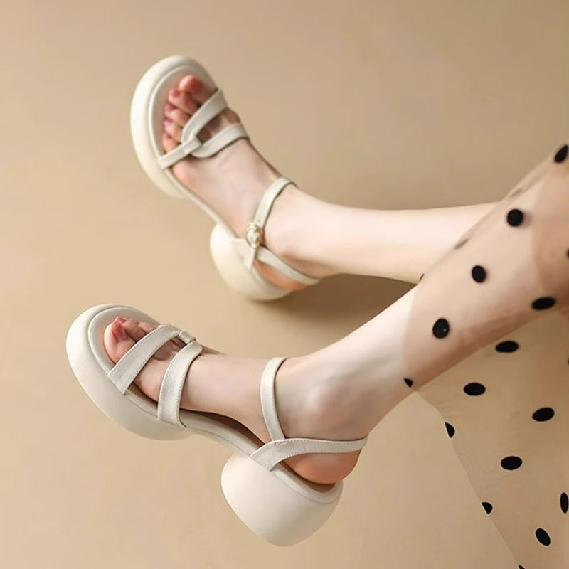 Sandalias Mujer Punta Redonda Verano Nueva Colección