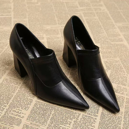 2026 Primavera Nuevos zapatos de tacón alto de punta fina y escote bajo