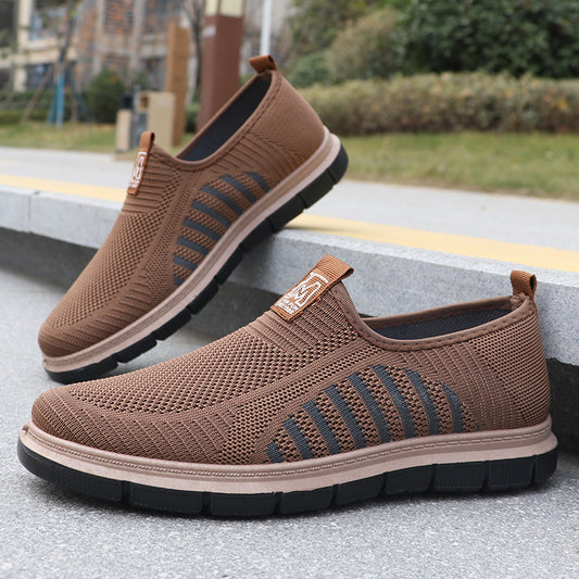 Zapatillas deportivas de malla a rayas para hombre