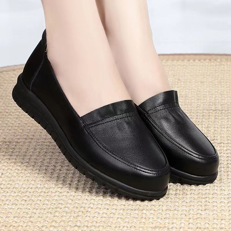 Zapatos de madre de suela blanda de cuero suave