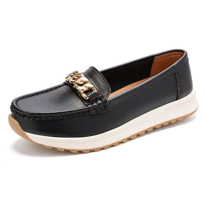 Zapatos de cuero cómodos de corte bajo