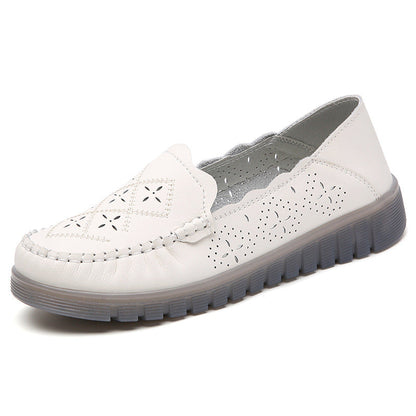 Zapatos de piel auténtica para mujer con superficie suave