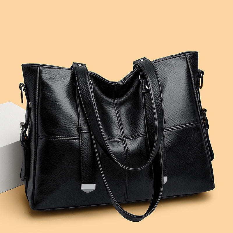 Elegante bolso tote grande de cuero suave — Bolso de mano de gran capacidad