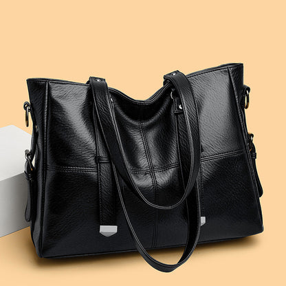 Elegante bolso tote grande de cuero suave — Bolso de mano de gran capacidad