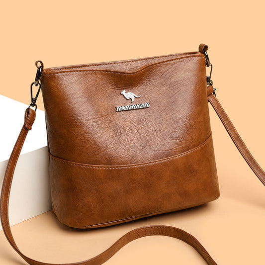 Nuevo y elegante bolso de hombro tipo cubo con correa ancha