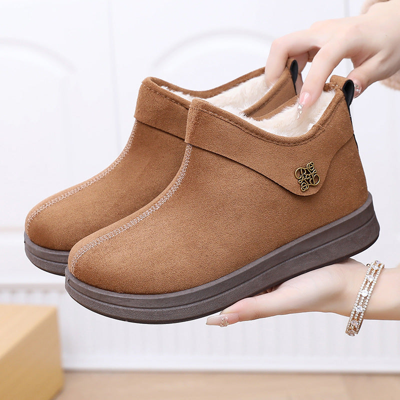 Botines bajos retro con forro polar