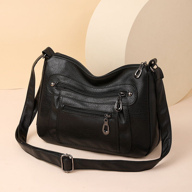 Bolso vintage de piel suave con textura