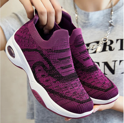 Zapatos de malla a rayas con colchón de aire